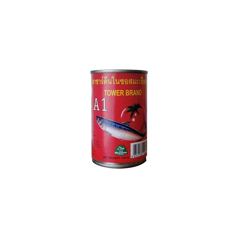 A1 Tower Sardines In Tomato Sauce 140gm (1Ctnx10Pkgx10Can)​