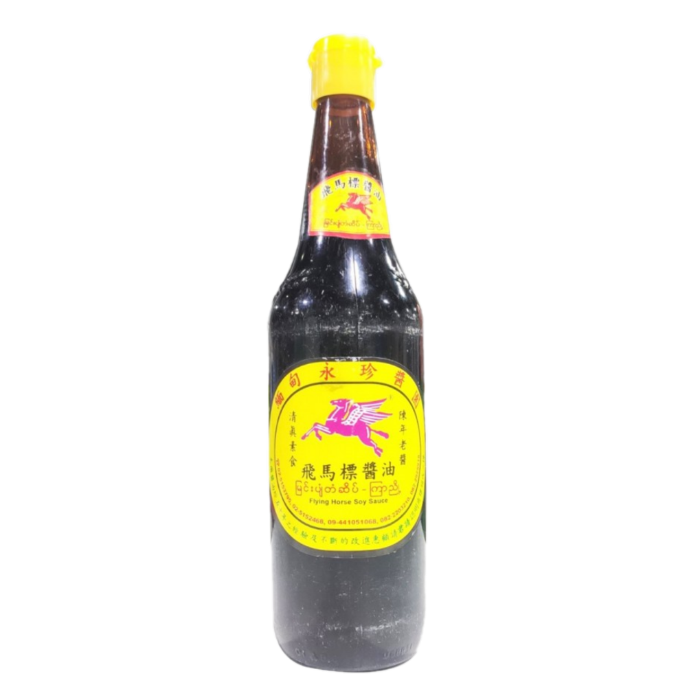 မြင်းပျံတံဆိပ် ကြာညို့ Soy Sauce 820gm (1Ctnx12Btl)